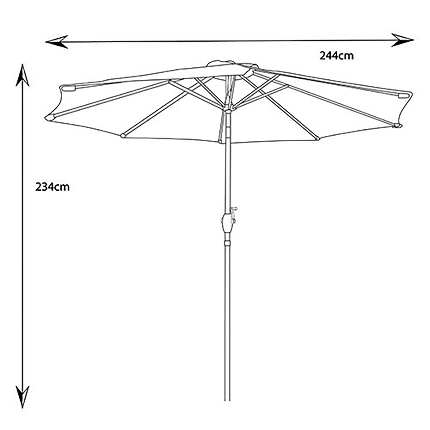 Malay Rio Navy Crank Handle Parasol 2.4m Image 3