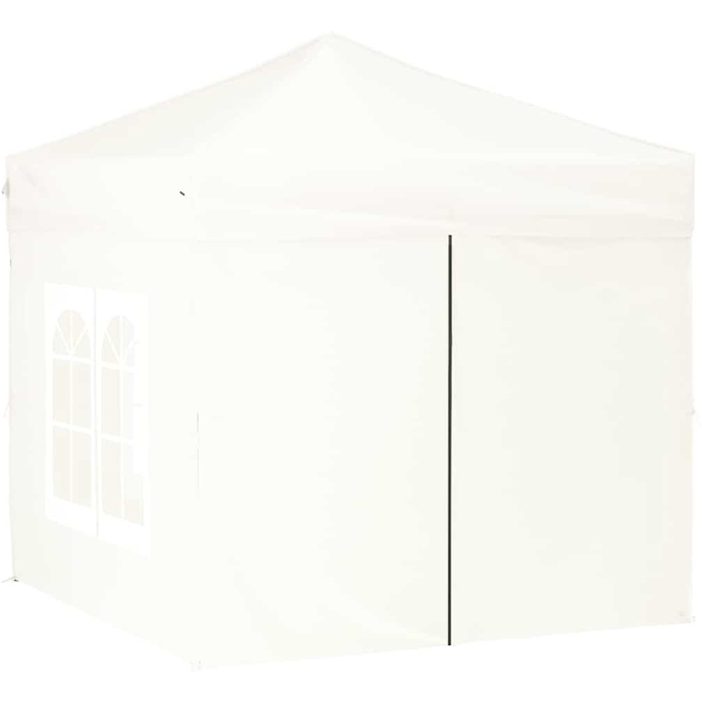 vidaXL 2 x 2m White Foldable Party Tent with Sidewalls Image 3