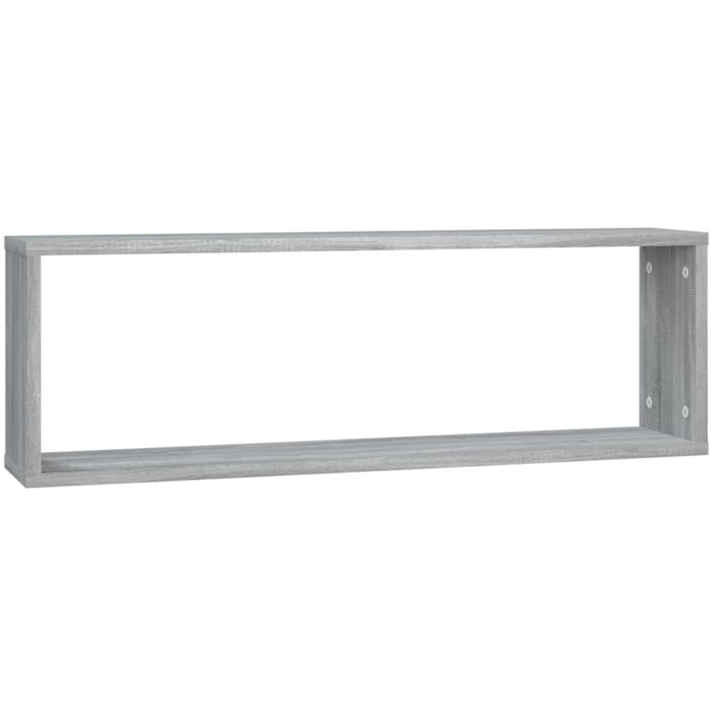 vidaXL 80cm Set of 4 Grey Sonoma Cube Floating Wall Shelf Image 4