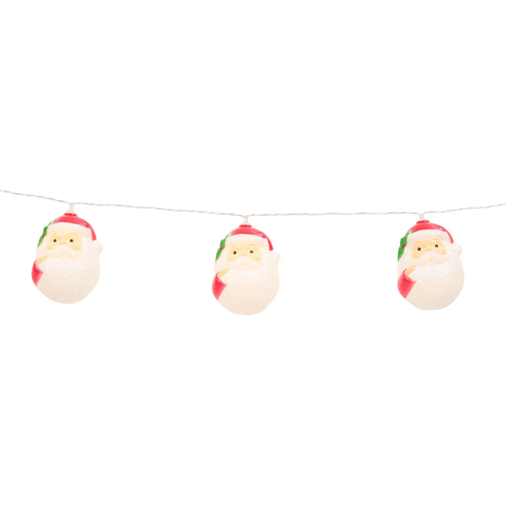 10 LED Retro Santa Head String Light Image 7