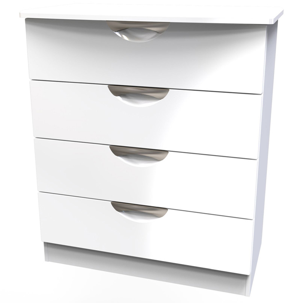 Crowndale Camden 4 Drawer White Gloss Chest of Drawers Image 2