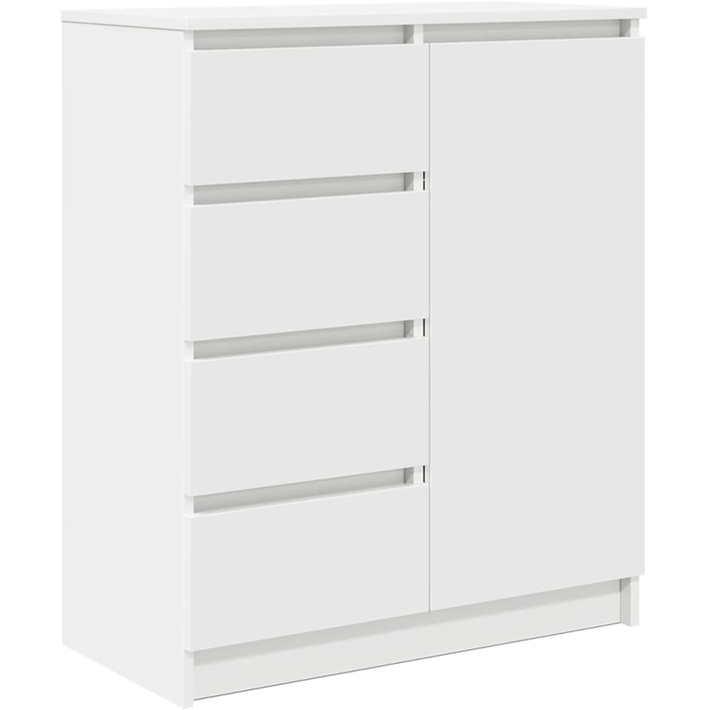 vidaXL Single Door 4 Drawer White Sideboard Image 2