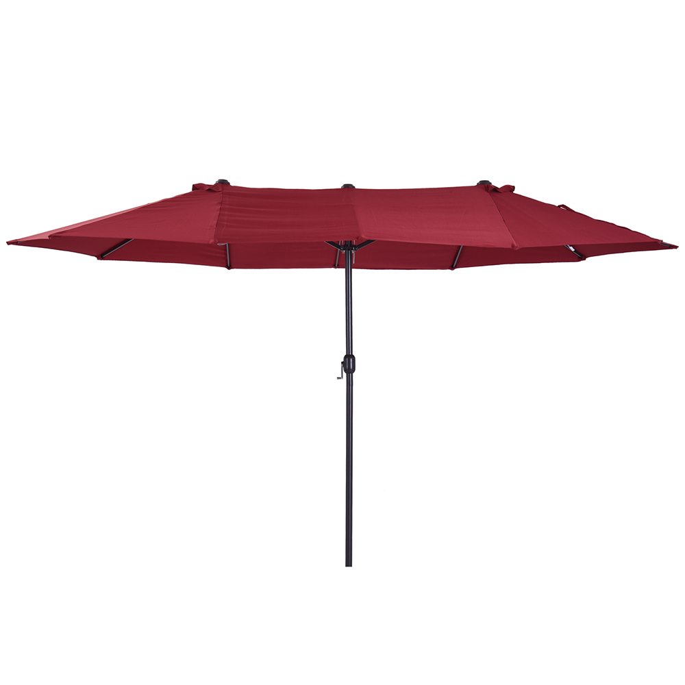 Outsunny Wine Red Crank Handle Parasol 4.6m Image 1