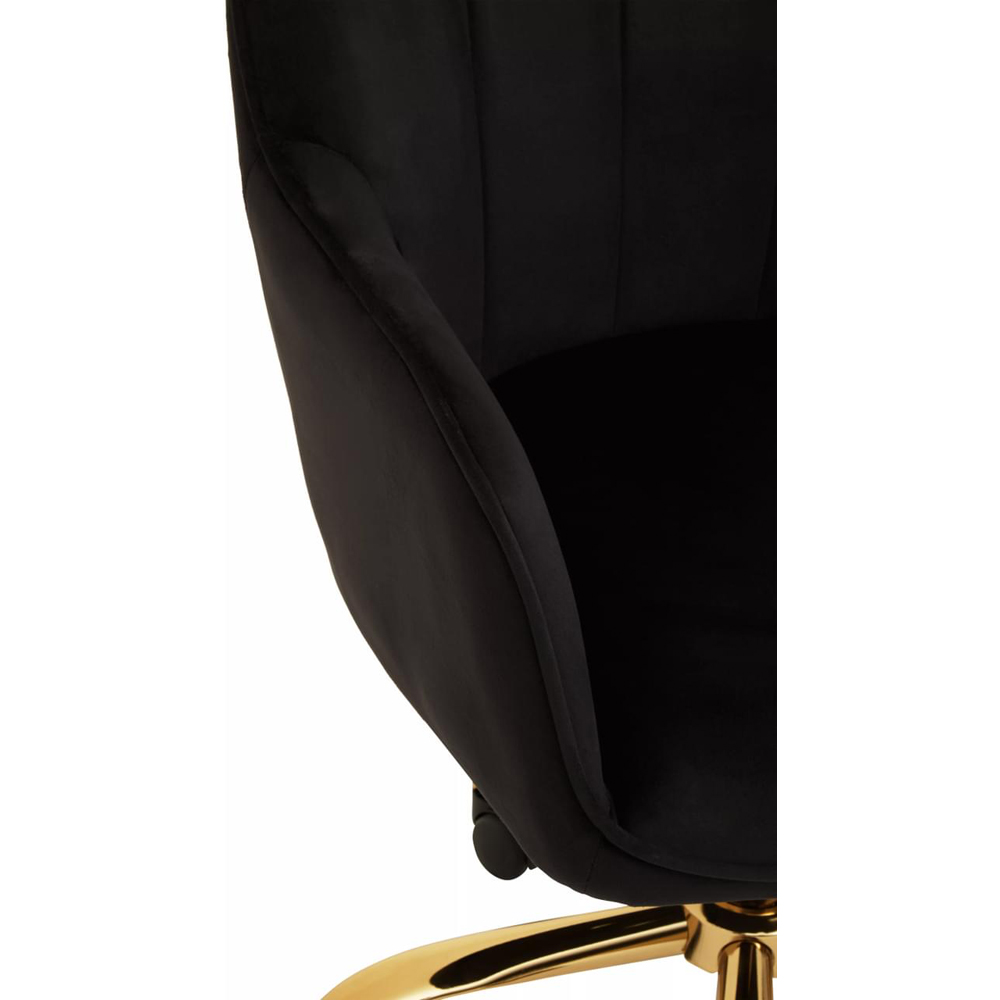 Interiors by Premier Brent Black and Gold Swivel Home Office Chair Image 7