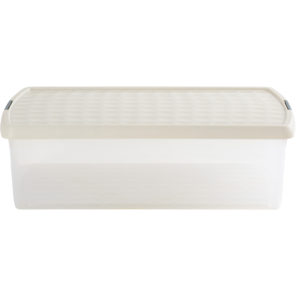 Wham Clip 30L Clear Stone and Slate Grey Rectangular Storage Box with Lid 3 Pack Image 3