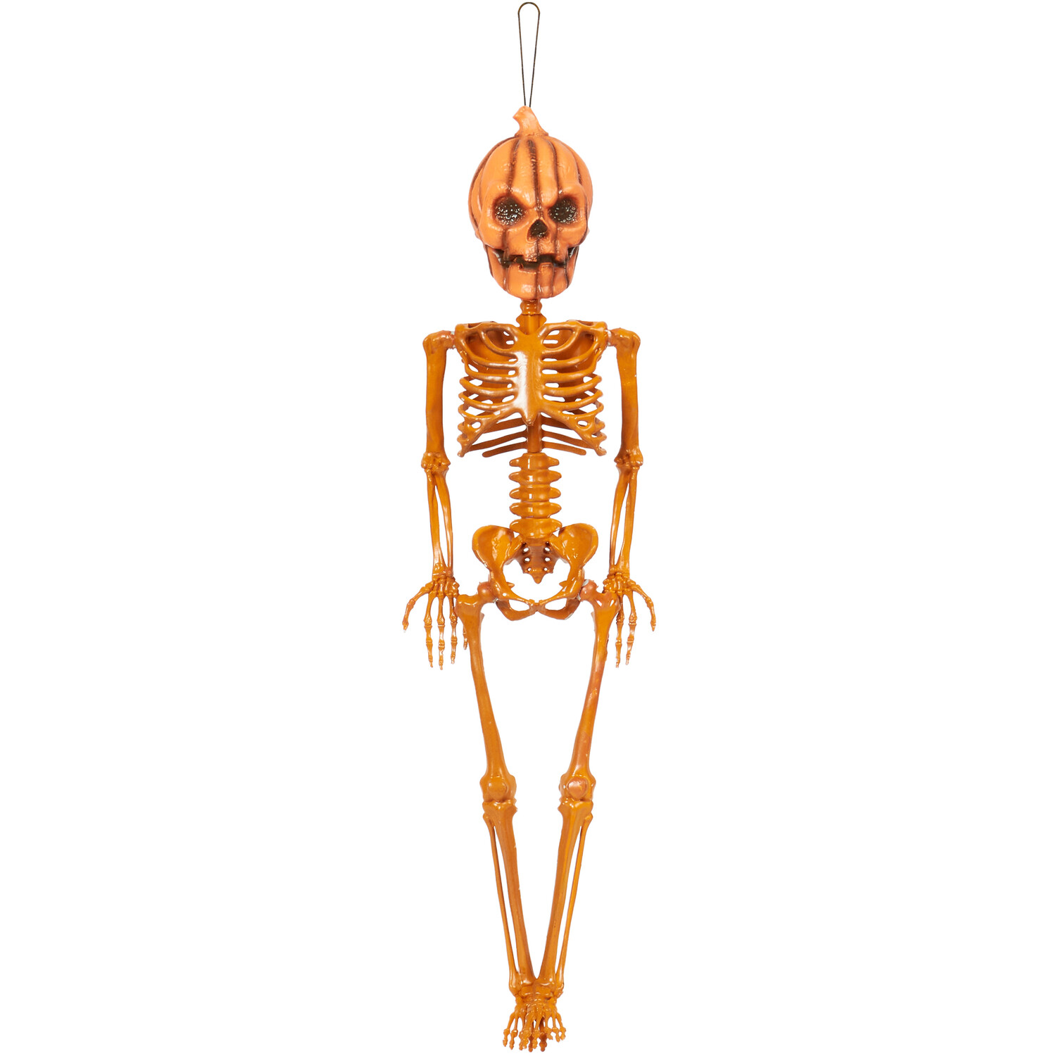 Hanging Pumpkin Skeleton Decoration - Orange Image 1