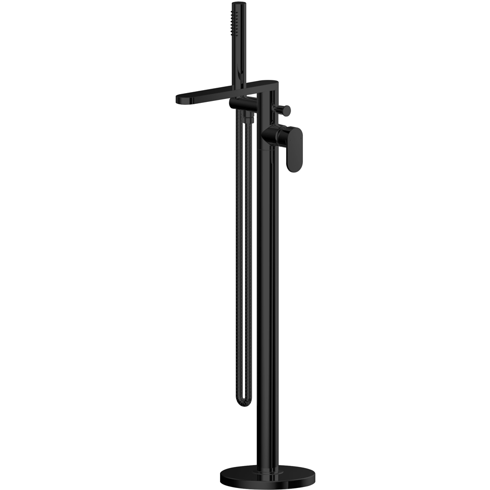 nuie Matt Black Freestanding Bath Shower Mixer Image 1