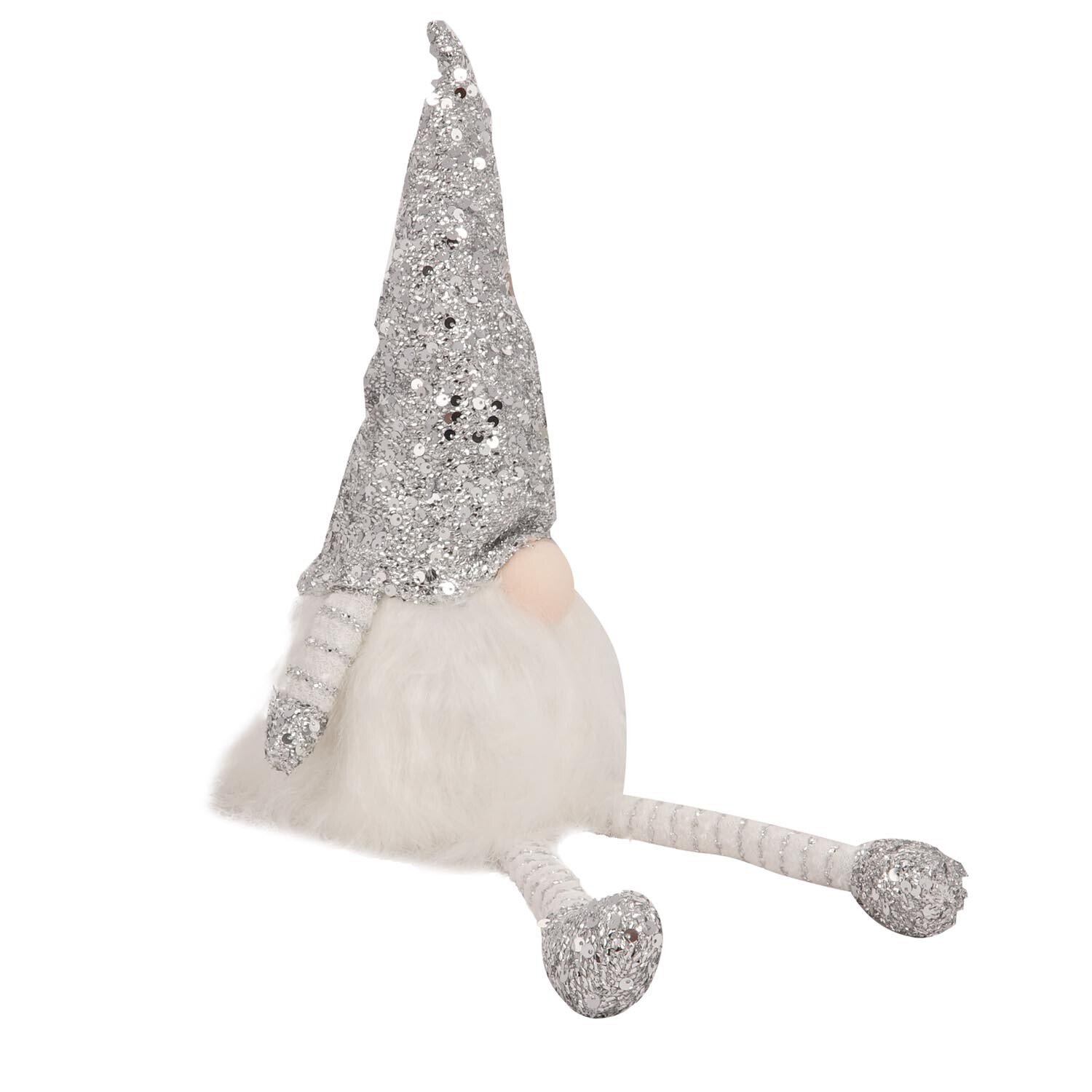 Gonk Silver Sequin Tree Topper Silver Wilko