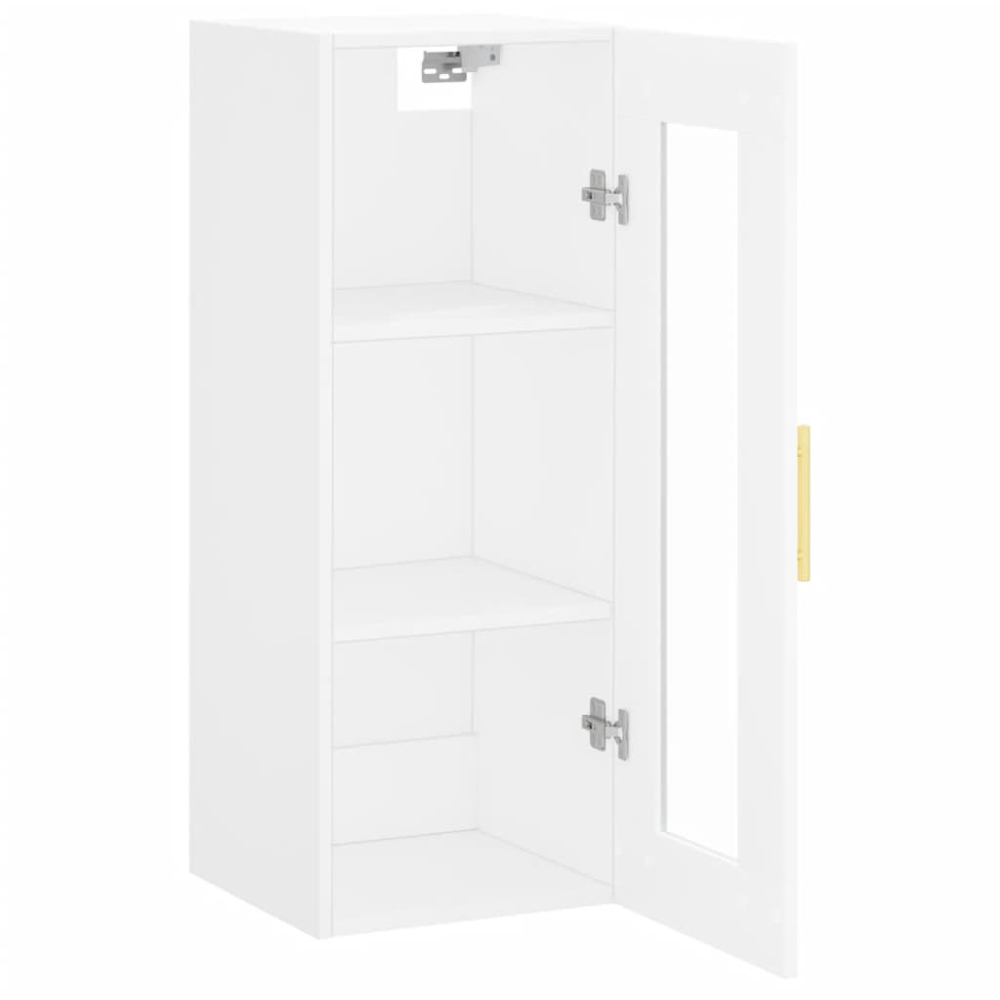 vidaXL Single Glass Door White Wall Mounted Narrow Cabinet Image 7