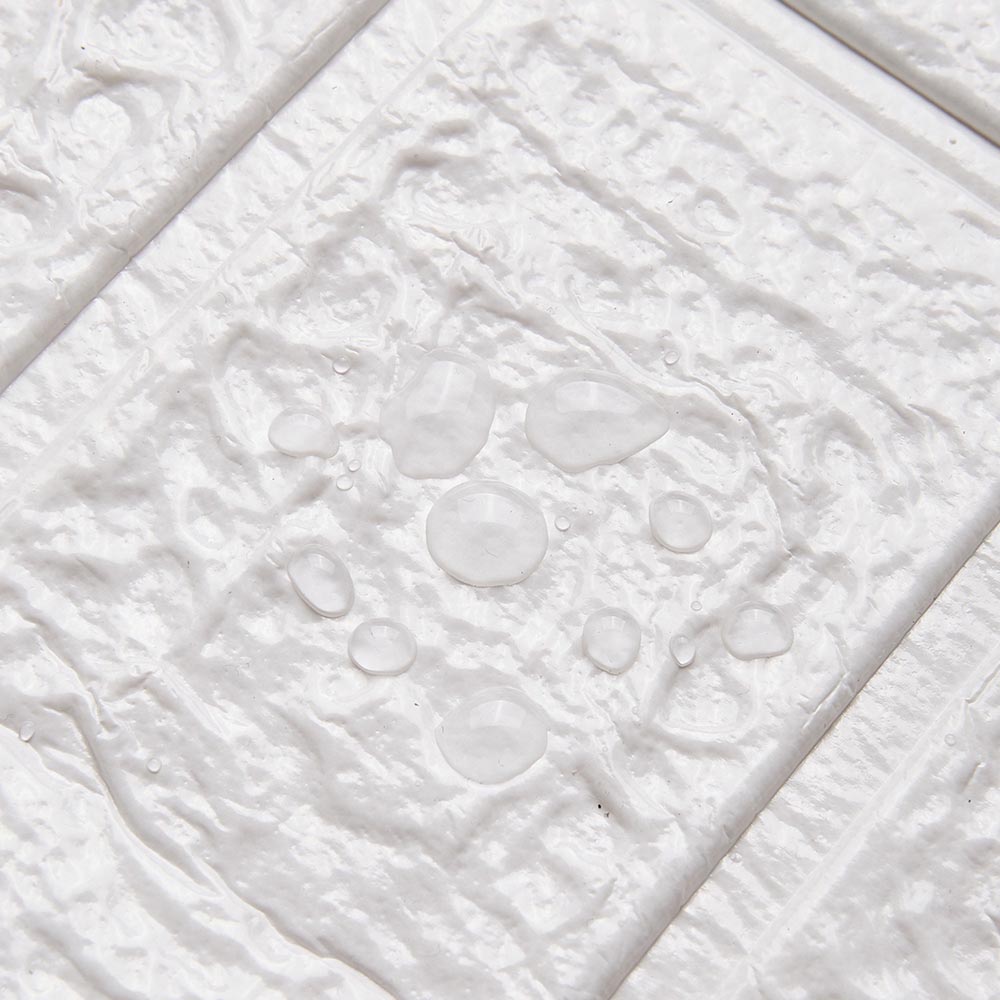 Living and Home 3D Brick Texture White Wall Sticker 15 Pack Image 6