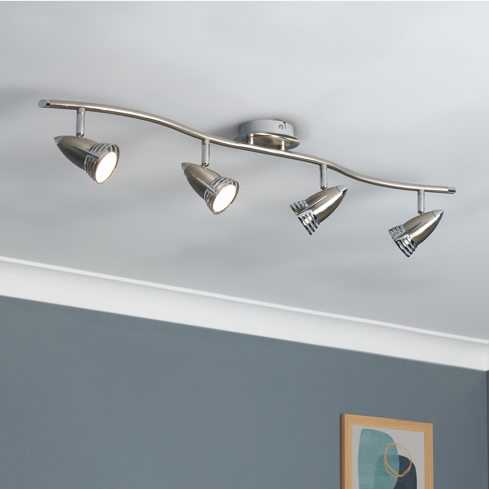 Inlight Ezra Satin Nickel and Chrome 4 Spot Light Bar Image 2