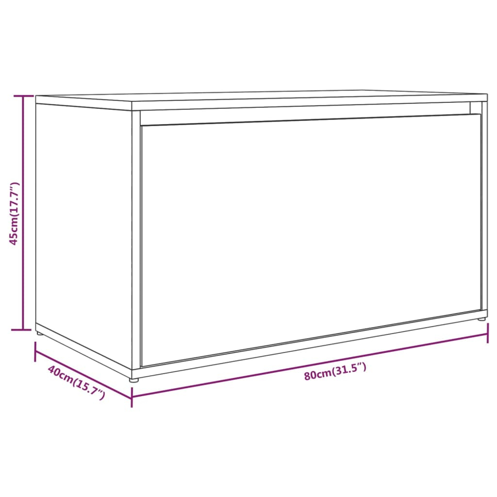 vidaXL Single Drawer Smoked Oak Hall Bench Image 8
