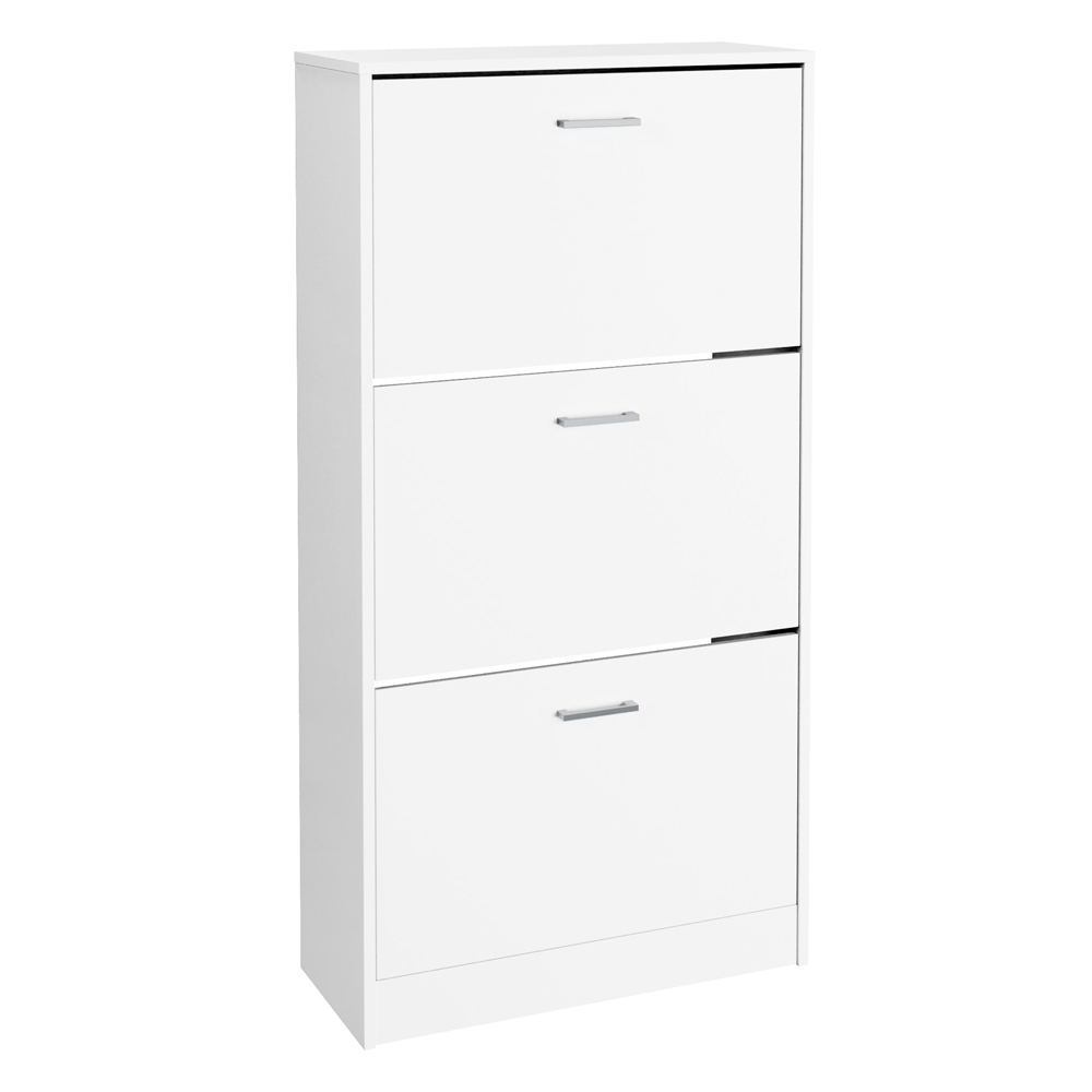 GFW Stirling 3 Tier White Shoe Cabinet Image 2