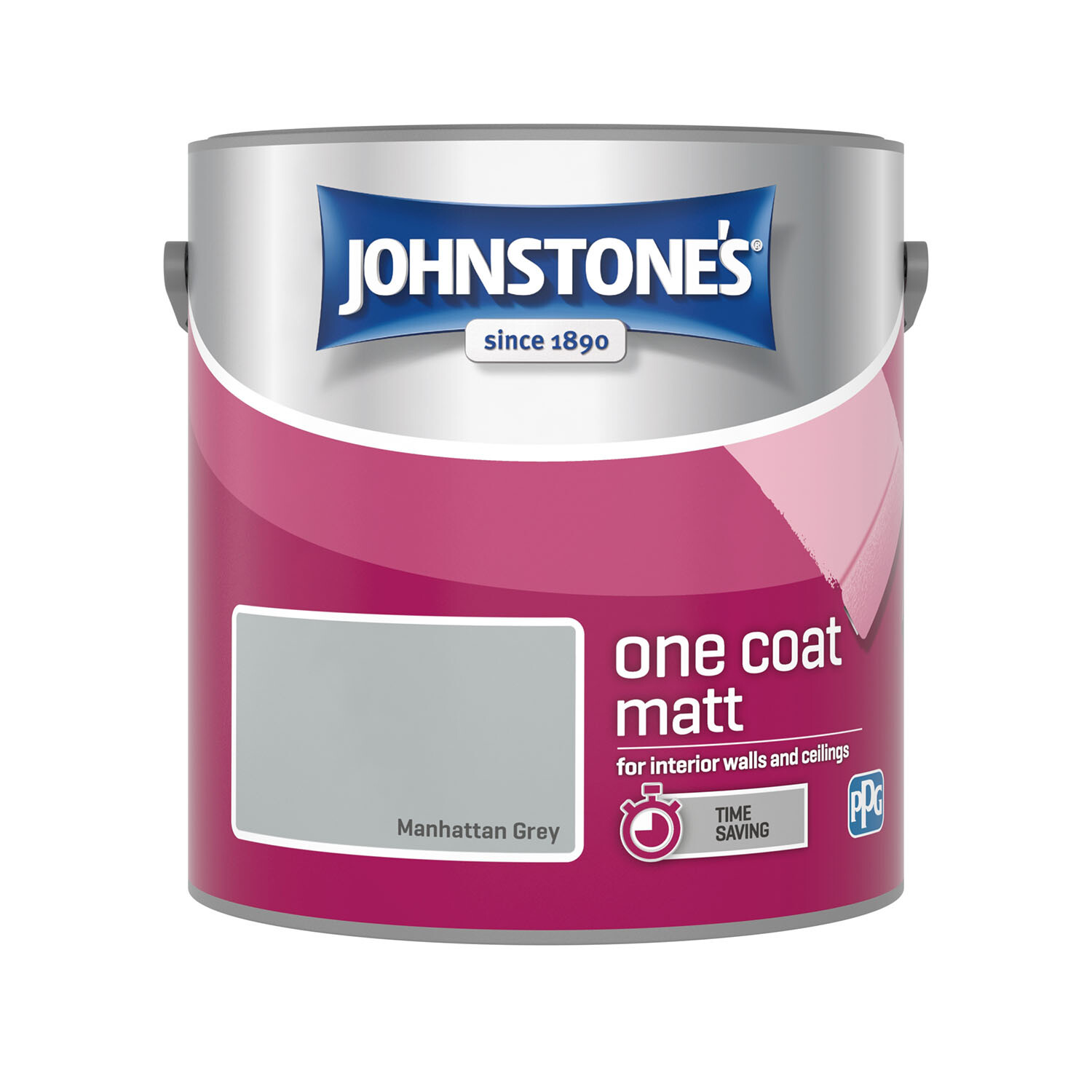 Johnstone's One Coat Manhattan Grey Matt Paint Image 6