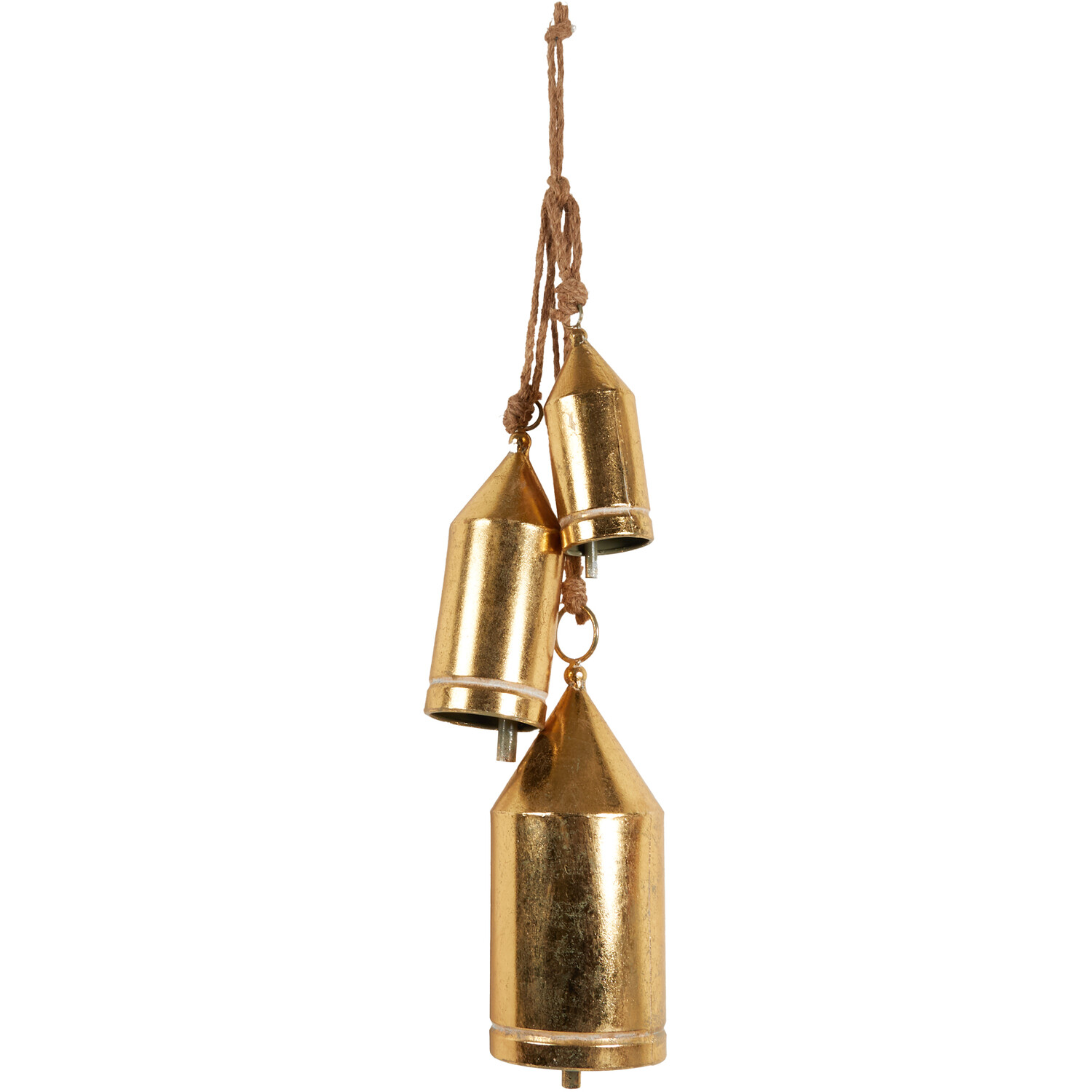Mistletoe Cottage 3 Gold Metal Hanging Bell Image 1