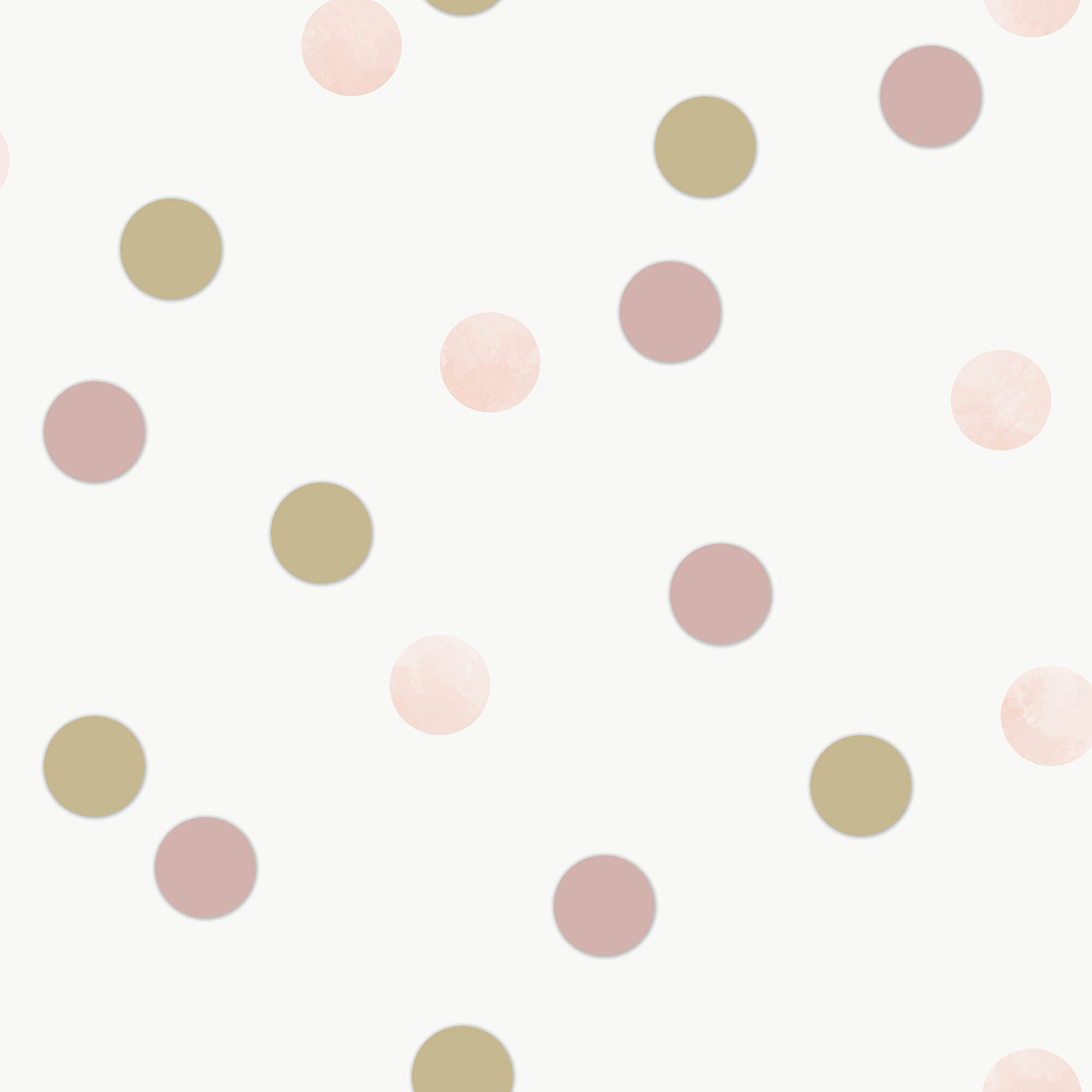Superfresco Easy Dotty Polka Pink and Gold Wallpaper Image 1