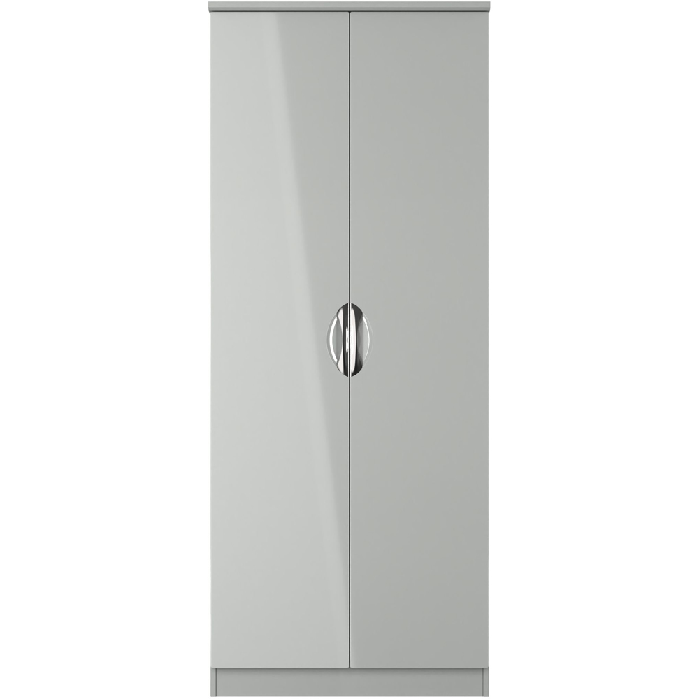 Crowndale Camden 2 Door Grey Gloss and Dusk Grey Wardrobe Ready Assembled Image 2