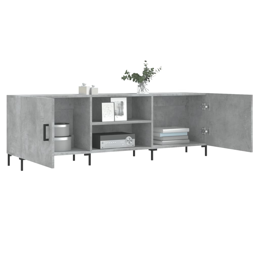 vidaXL 2 Door 2 Shelf Concrete Grey TV Cabinet Image 4