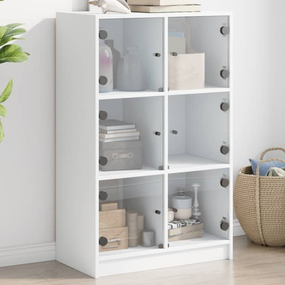 vidaXL 6 Door White Narrow Highboard Image 1