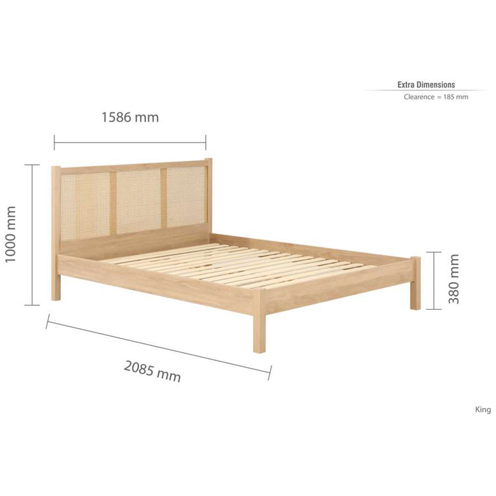 Croxley King Size Oak Rattan Bed Image 9
