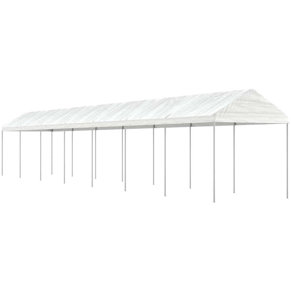 vidaXL 2.69 x 15.61m White Gazebo with Roof Image 1