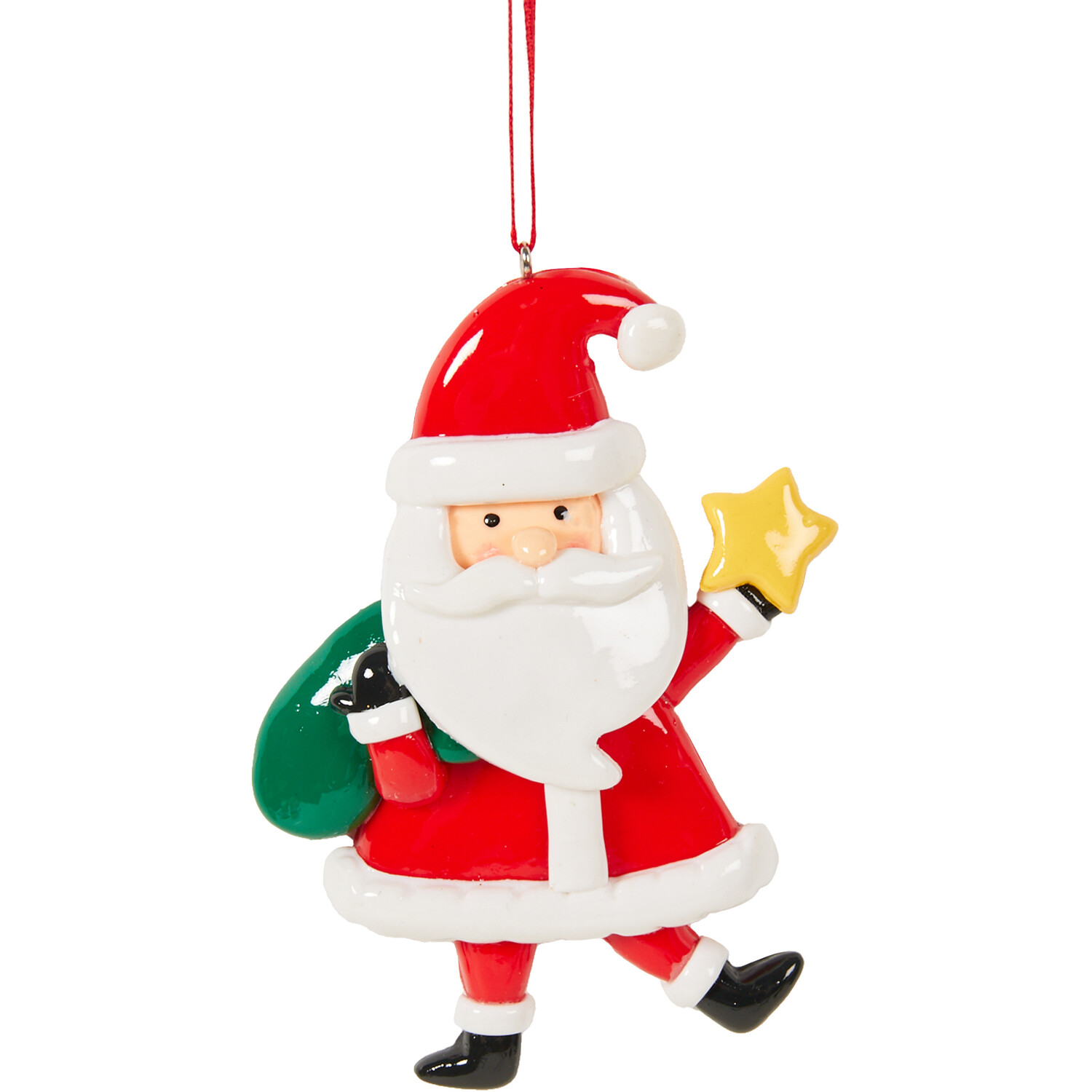 Hanging Santa Christmas Decoration - Red Image 5