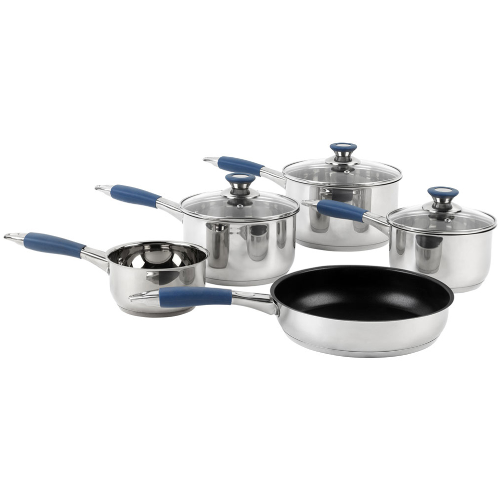 Russell Hobbs 5 Piece Silver Pan Set Image 1