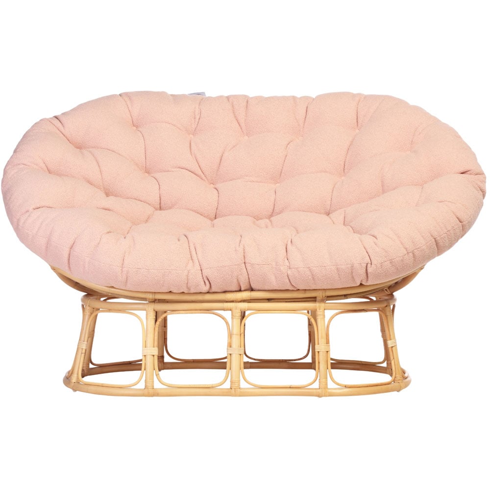 Desser Furniture Papasan 2 Seater Pink and Natural Sofa Image 3