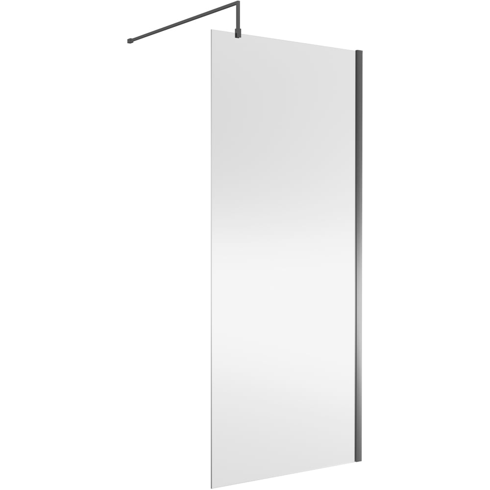 nuie Brushed Pewter Wetroom Screen 1850 x 900mm Image 1