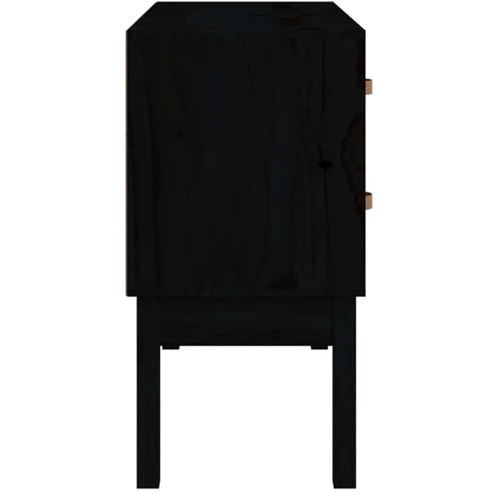 vidaXL 4 Drawer Black Solid Wood Pine Console Cabinet Image 5