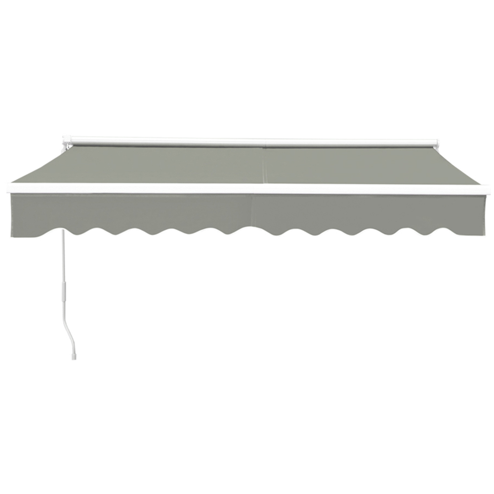 Living and Home Grey Retractable Manual Patio Awning 3 x 3.5m Image 2