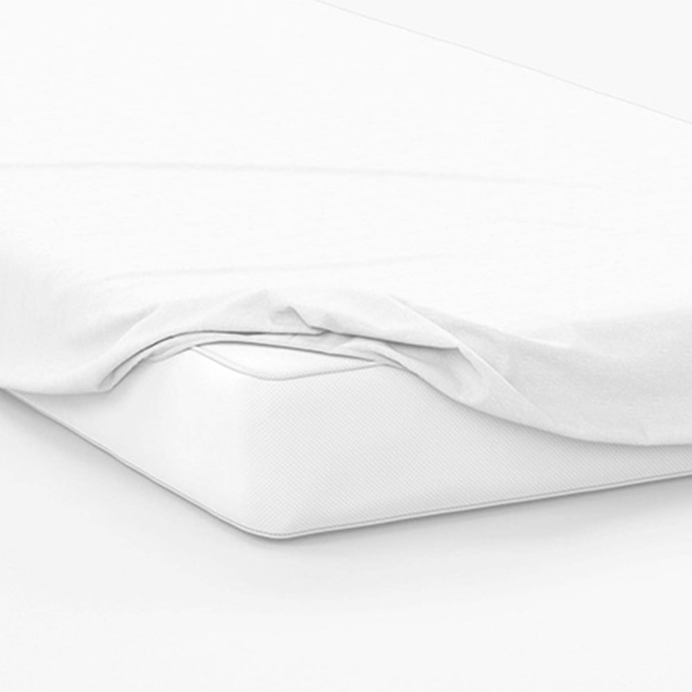 Serene Emperor Size White Fitted Bed Sheet Image 3