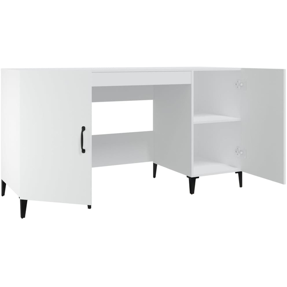 vidaXL 2 Door Computer Desk White Image 6