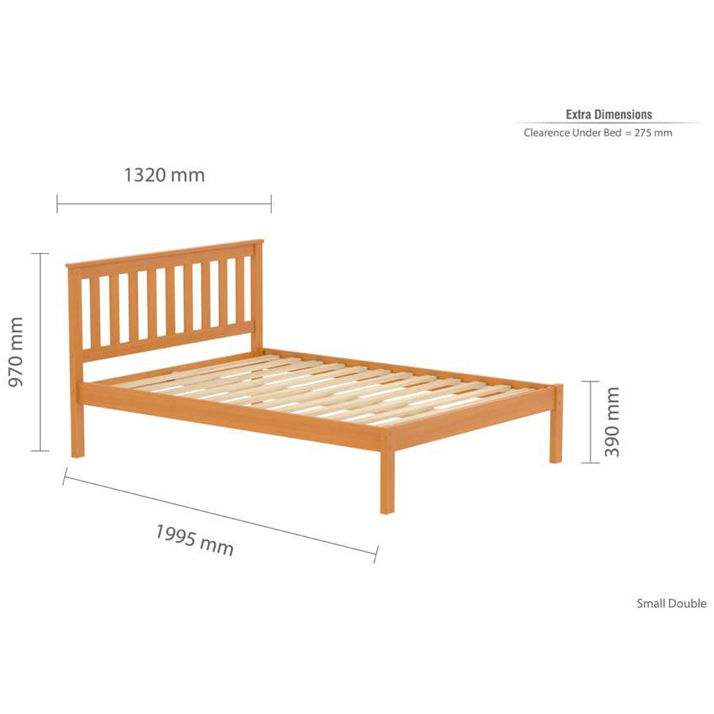 Denver Small Double Pine Wooden Bed Image 9