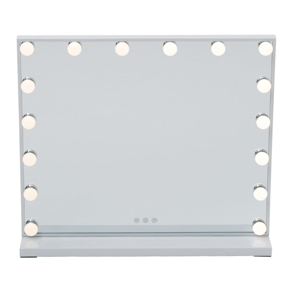 Living and Home LED Lighted White Makeup Vanity Mirror with Smart Sensor Screen Image 1
