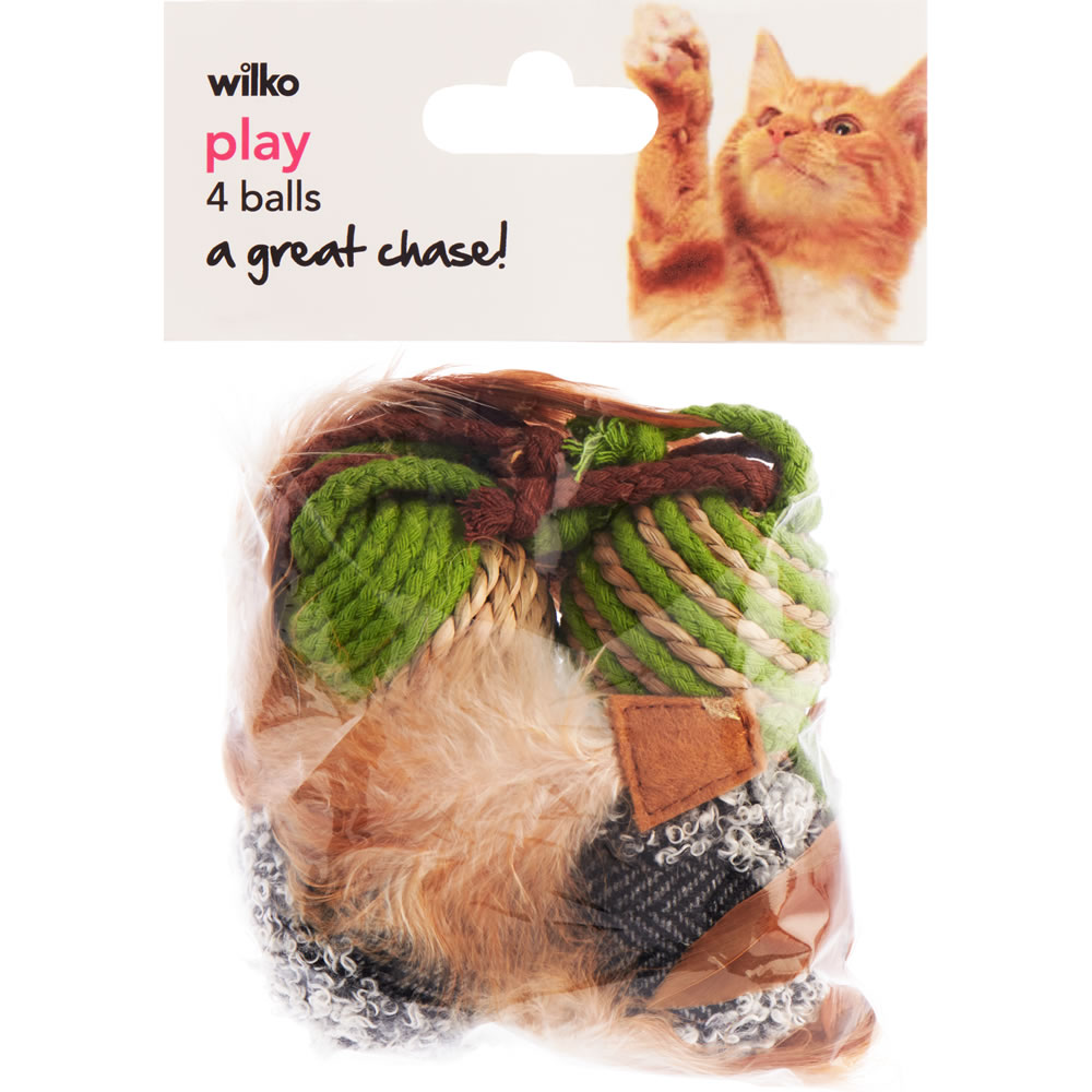 Wilko Chasey Ball Cat Toys 4 pack Image