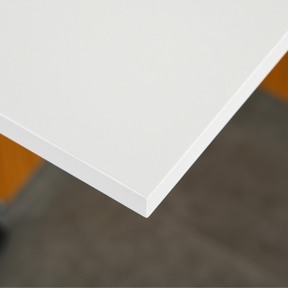 Portland Folding Dining Table Desk and Workstation White and Teak Image 5