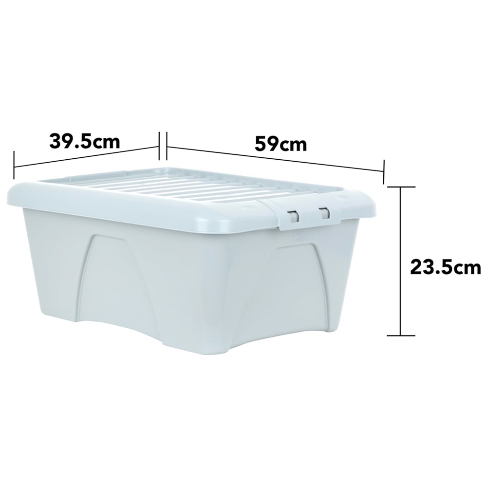 Wham 34L Soft Grey Home Upcycle Storage Box with Lid 5 Pack Image 6