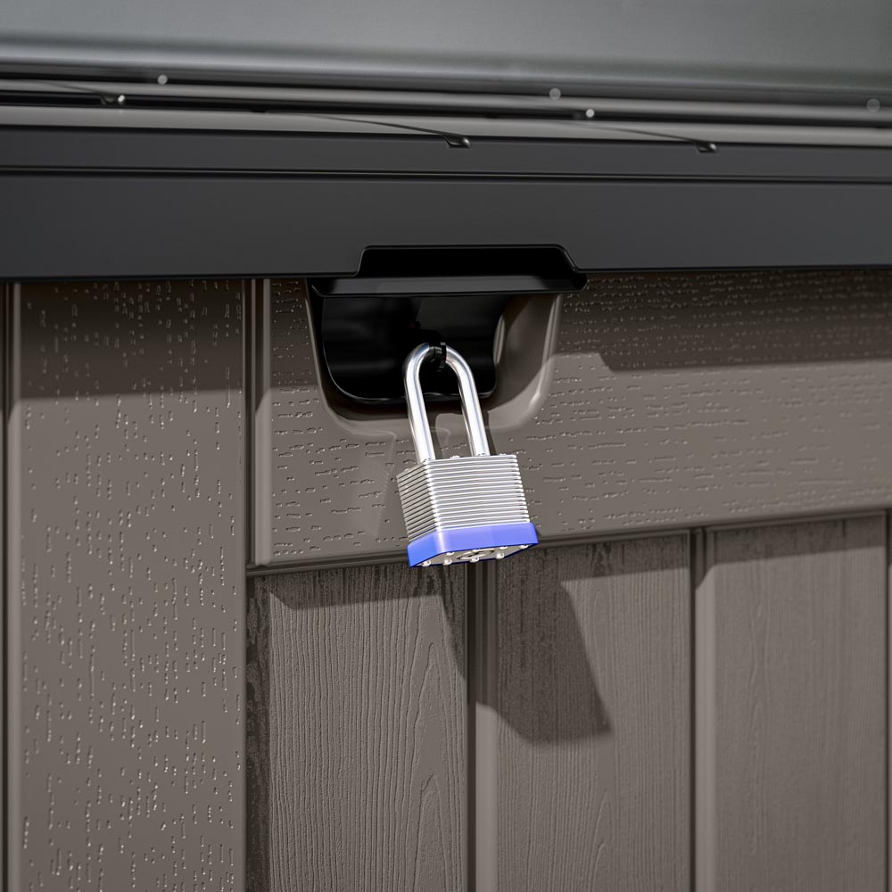 Suncast 4 x 3.2ft Stone Grey Stow Away Wheelie Bin Shed Image 6