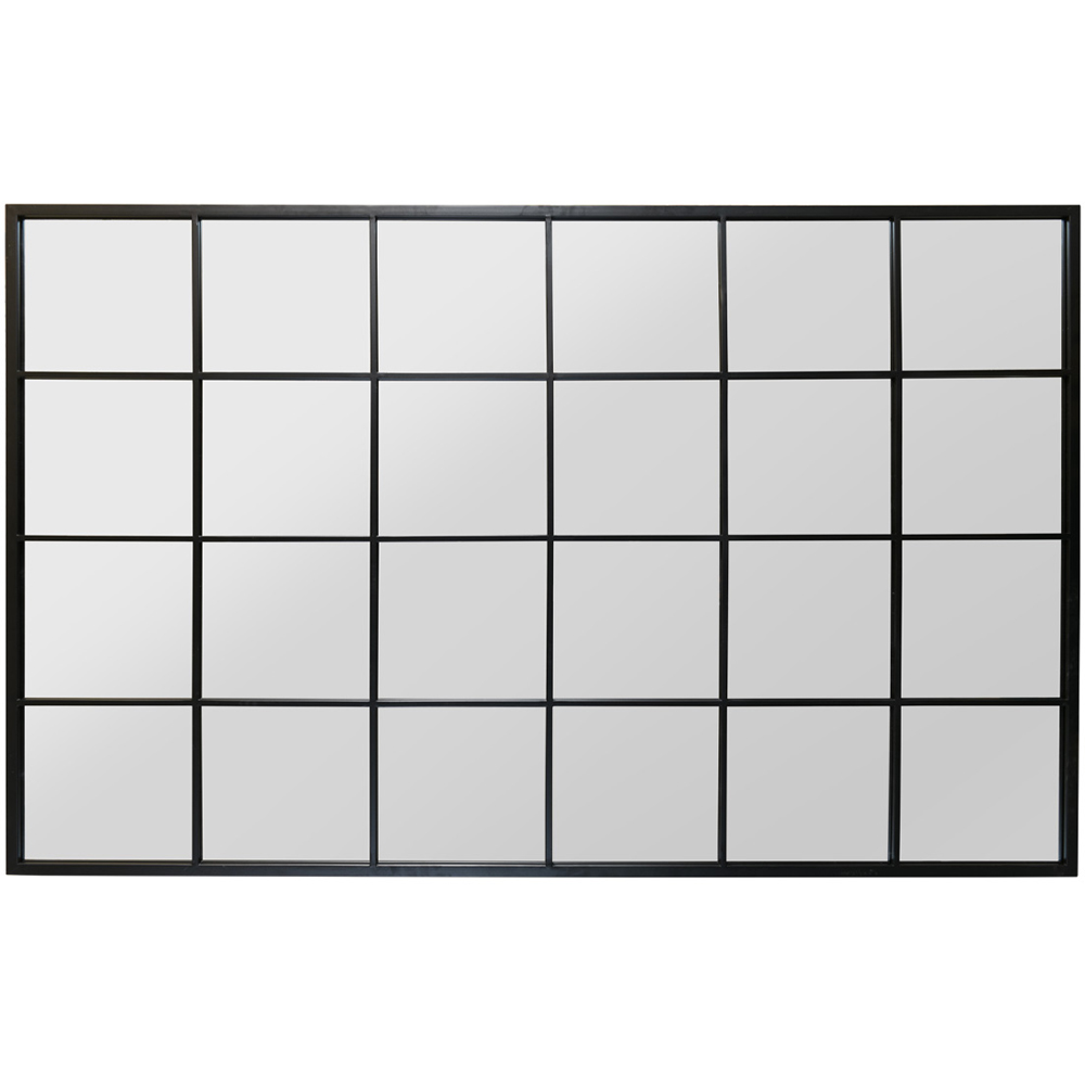 MirrorOutlet The Genestra Black Modern Window Garden Wall Mirror 174 x 110cm Image 3