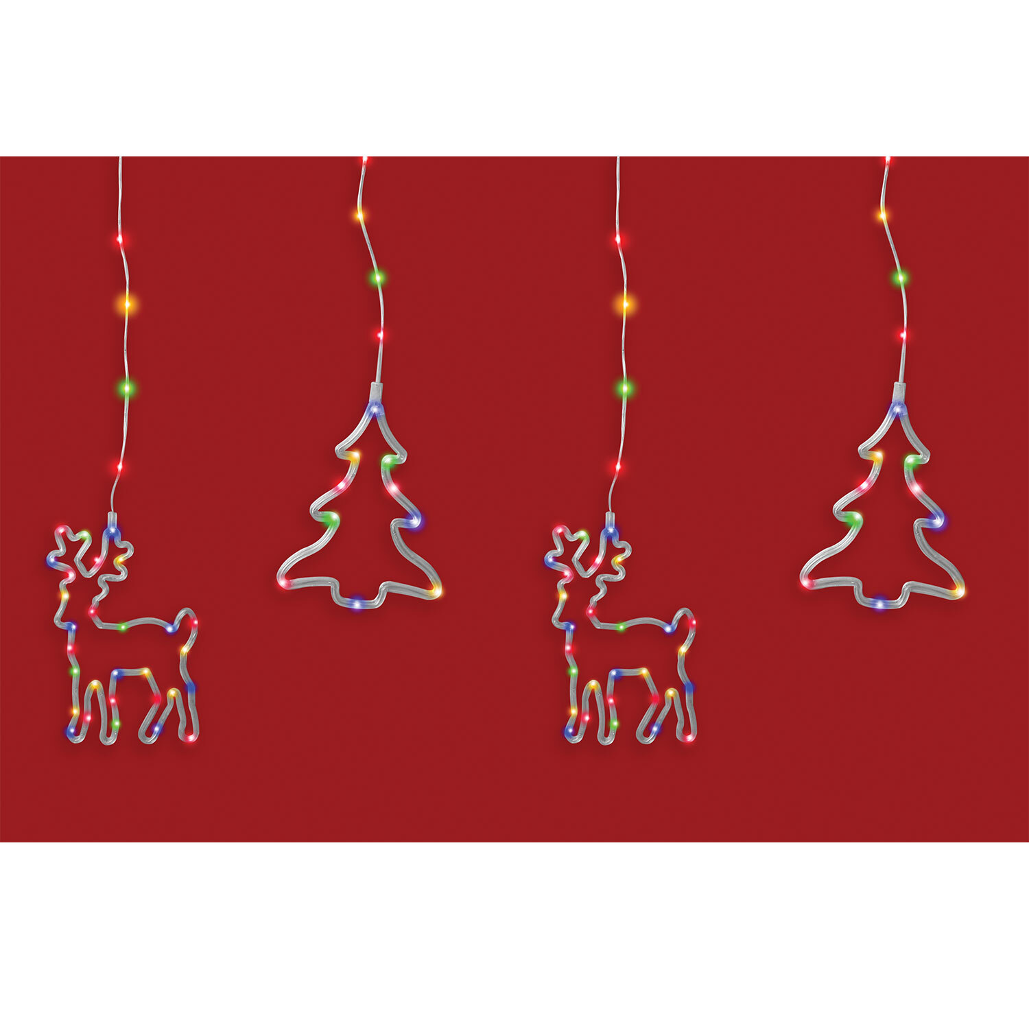 Reindeer and Tree 182 LED Curtain Light 200cm Image 1