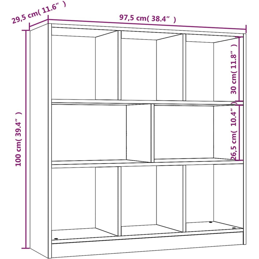 vidaXL 8 Shelf Brown Oak Wooden Bookcase Image 8