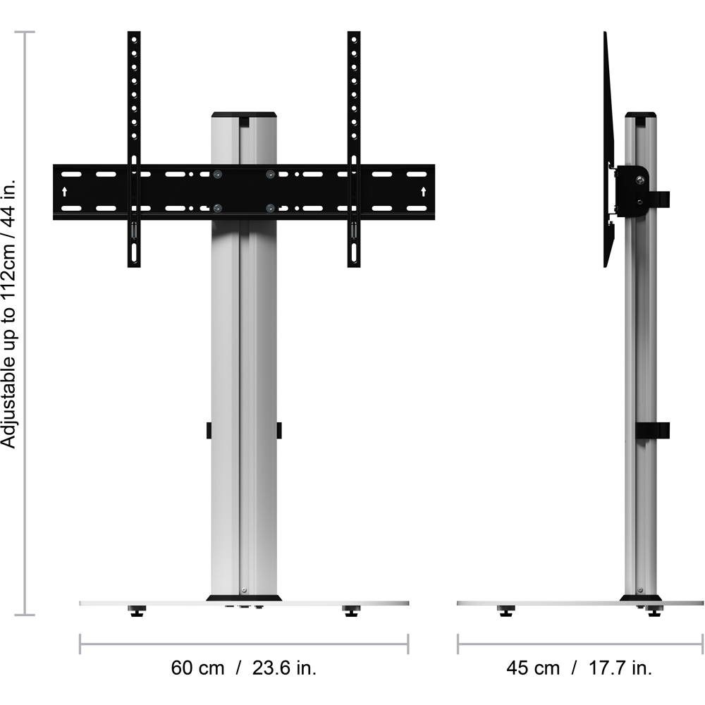 AVF Eno Silver and White Glass Pedestal TV Unit Image 8