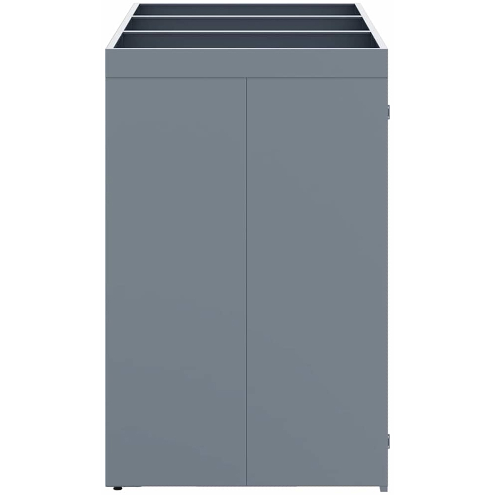 vidaXL Light Grey 3 Wheelie Bin Storage Shed with Planter Roof Image 5