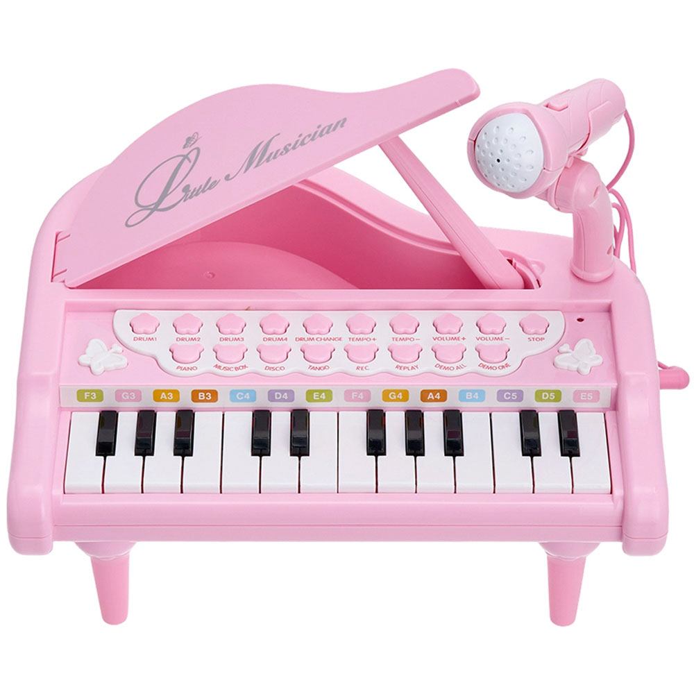H&O Direct Kids 24 Key Electronic Piano with Microphone and Light Image 1