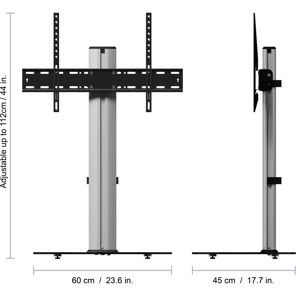 AVF Eno Silver and Black Glass Pedestal TV Unit Image 8