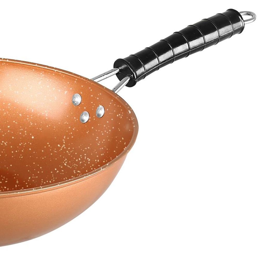 Copper 30cm Non Stick Metal Chinese Wok Image 3