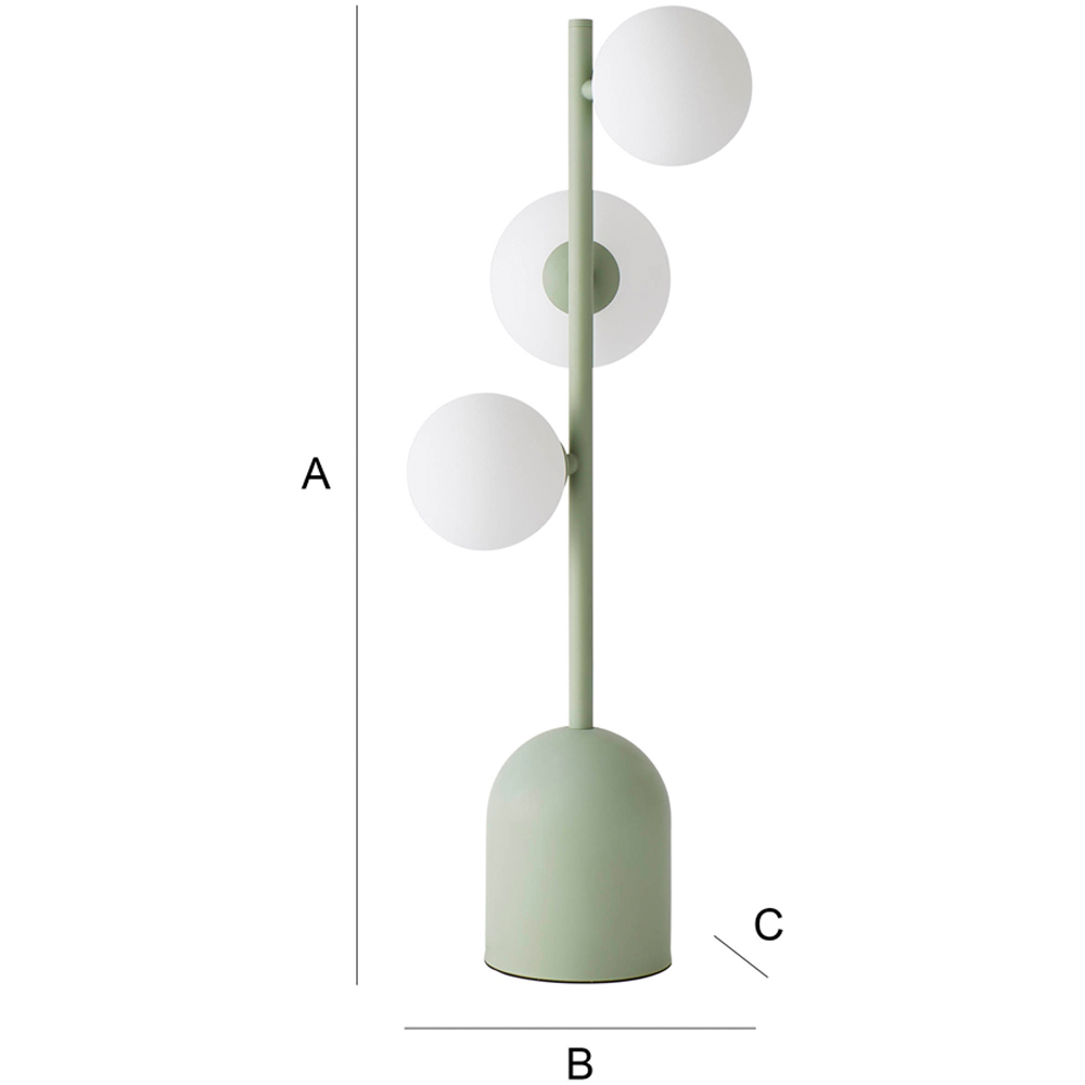 ValueLights Marlow 3 Way Sage Green Opaque Globe LED Table Lamp Image 8