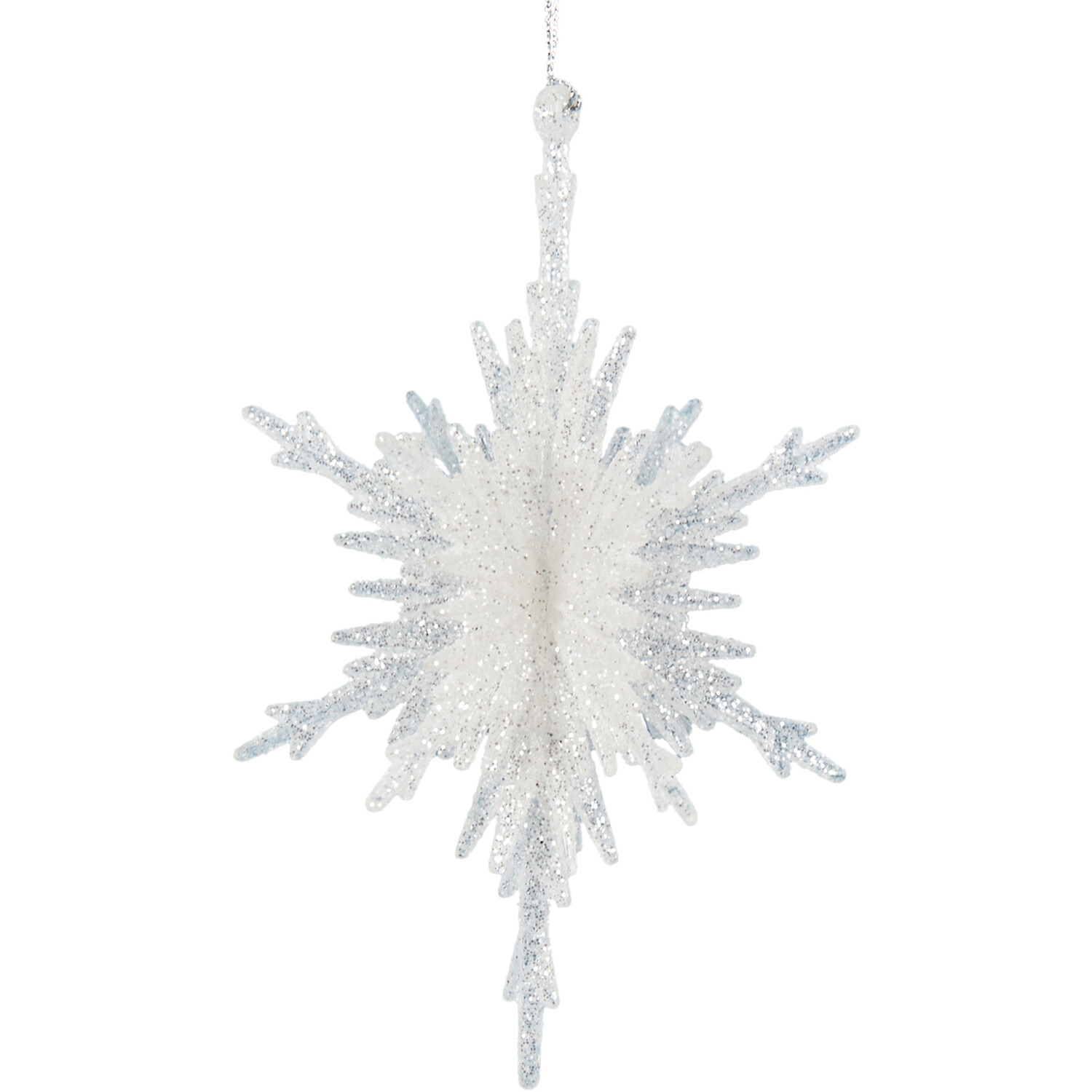Frosted Snowflake Decoration - White Image 2