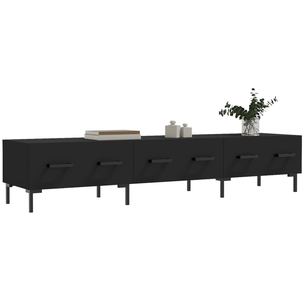 vidaXL 3 Drawer Black Modern TV Cabinet Image 3